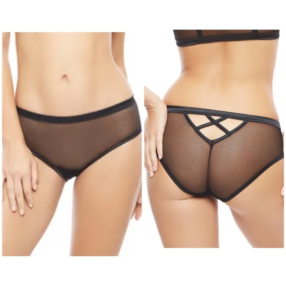 Simone Perele Panties Implicite XS 1 French Sublime Black Boyshort Brief Sheer